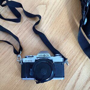Minolta X-370 35mm Film Camera in Silver & Black